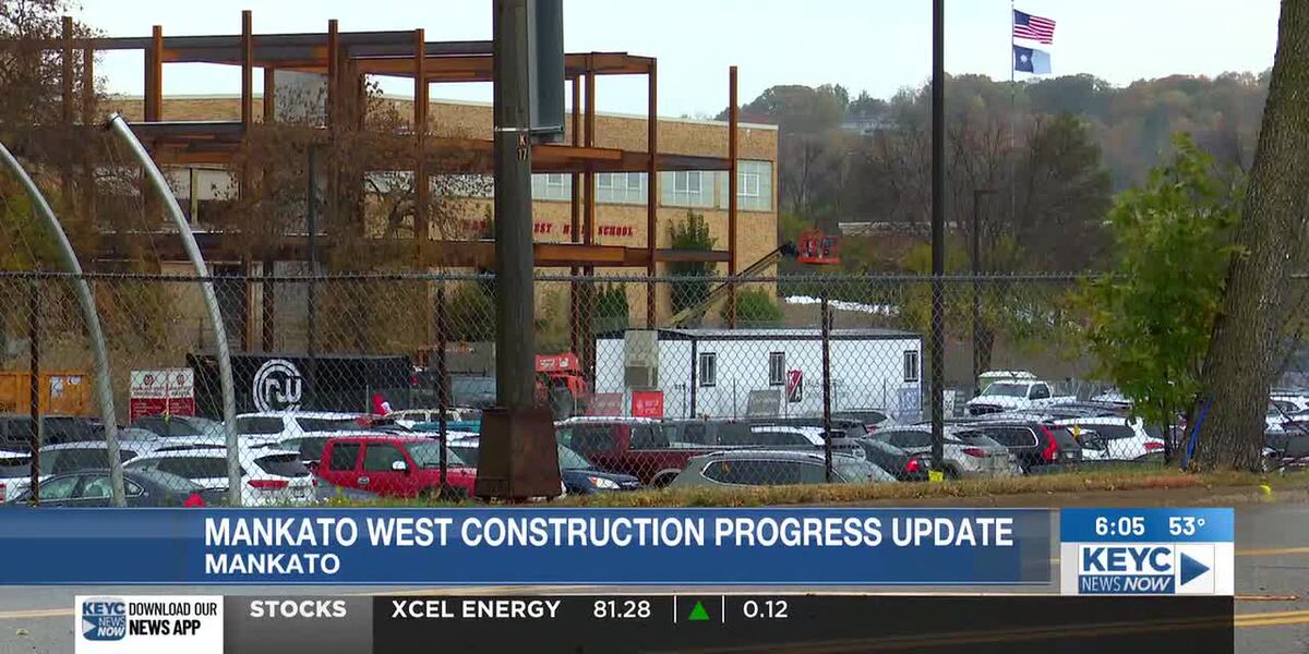 Framing for new addition taking shape at Mankato West High School
