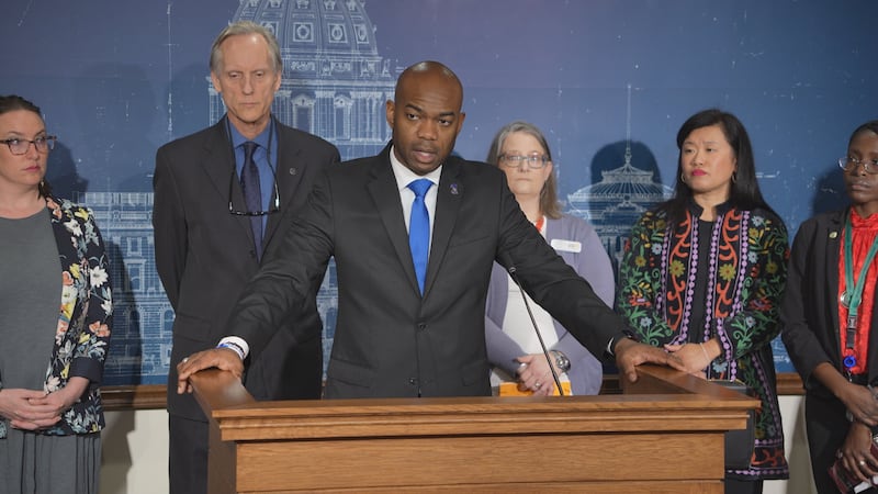 Minnesota Rep. Cedrick Frazier (DFL-New Hope) speaks ahead of a Ways and Means Committee...