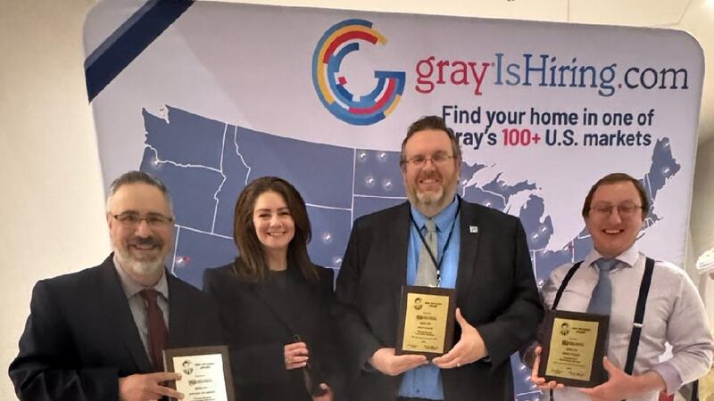 KEYC's Dion Cheney, Stacy Steinhagen, Mitch Keegan and Tony Peregrin accepted the awards...