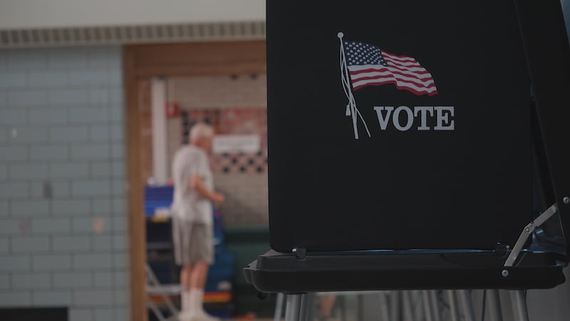 Voting booth at a Minnesota polling place