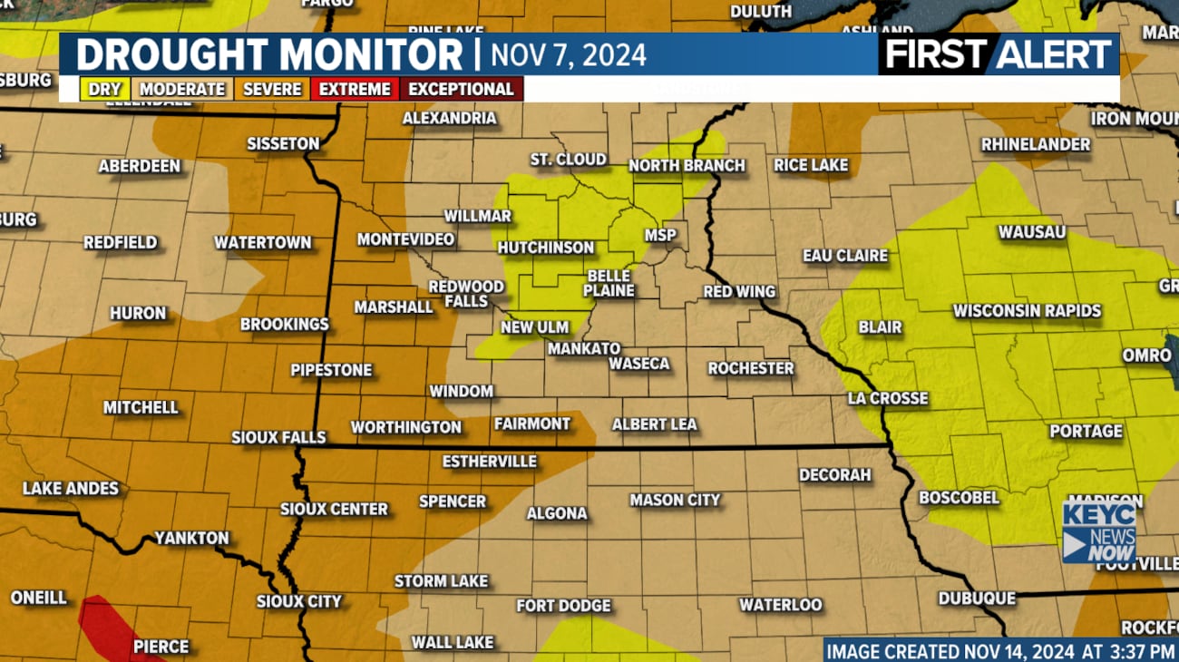 Keyc Drought conditions improve; trend will continue next week