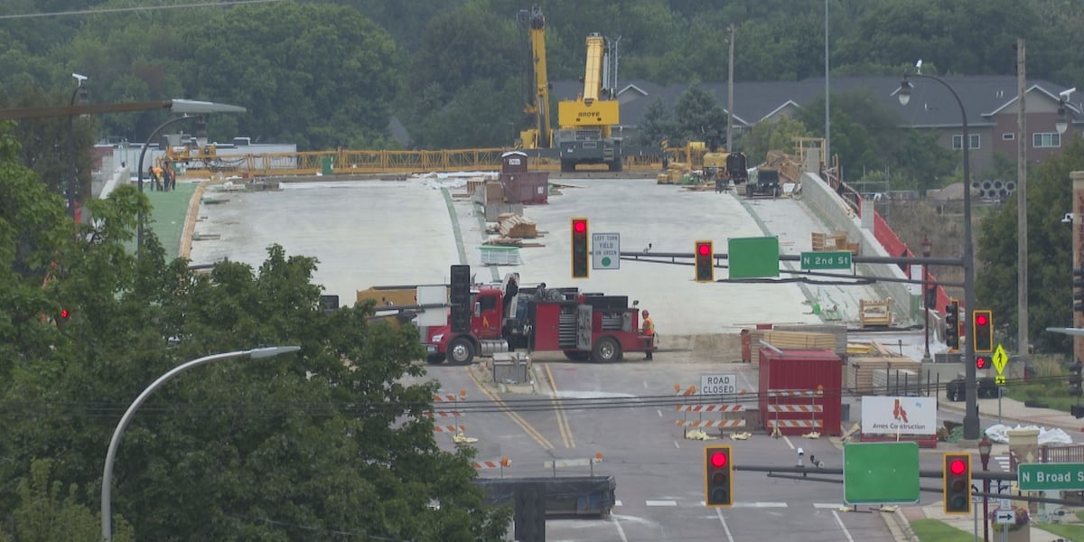 MnDOT pours final concrete on Veterans Memorial Bridge