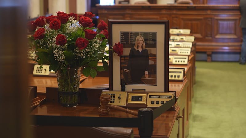 Fmr. MN House Speaker Emerita Melissa Hortman's seat sits empty on the first day of the 2026...