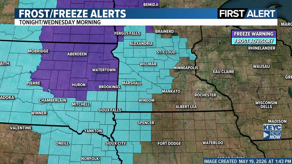 Frosty tonight, temps rebound for Memorial Day weekend