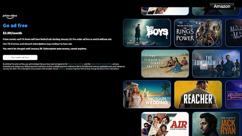 Ads coming to Amazon Prime Video starting Jan. 29