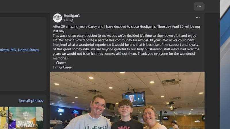 After 29 years, the owners of Hooligan’s say in a Facebook post that they’ve made the...