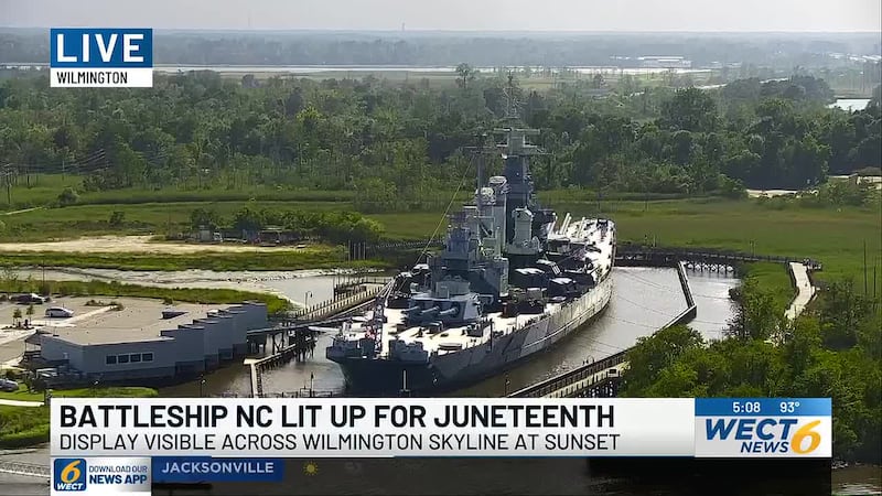 Battleship North Carolina celebrates Juneteenth with special lighting ceremony