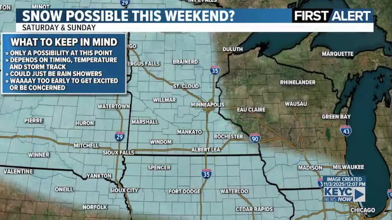 11/3/2025: Meteorologist Shawn Cable has the latest on the weekend snow rumors and details on...